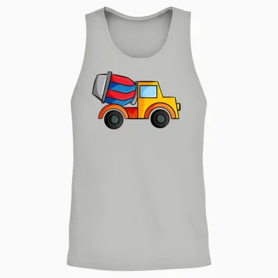 Construction Site Concrete Mixer Unisex Tank Top - Ash