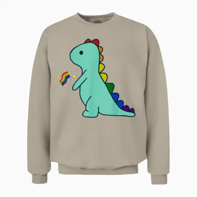 Lgbtq Allysaurus Dinosaurier Regenbogen Flagge Ally Gay Pride Monat Unisex Sweatshirt - Sand