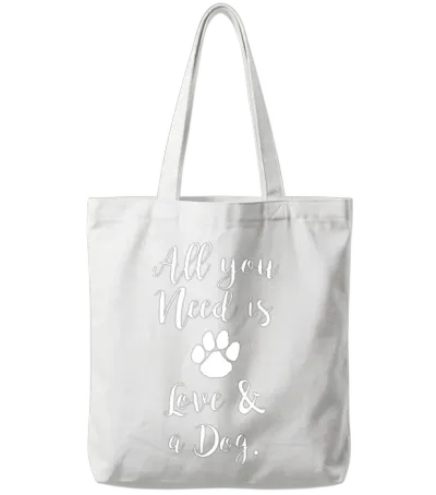 Love and a Dog Tote Bags - White