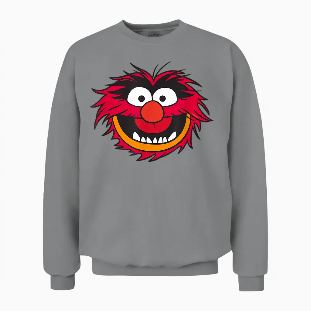 The Muppets Animal Head T-Shirt, Black Unisex Sweatshirt in Sport Grey