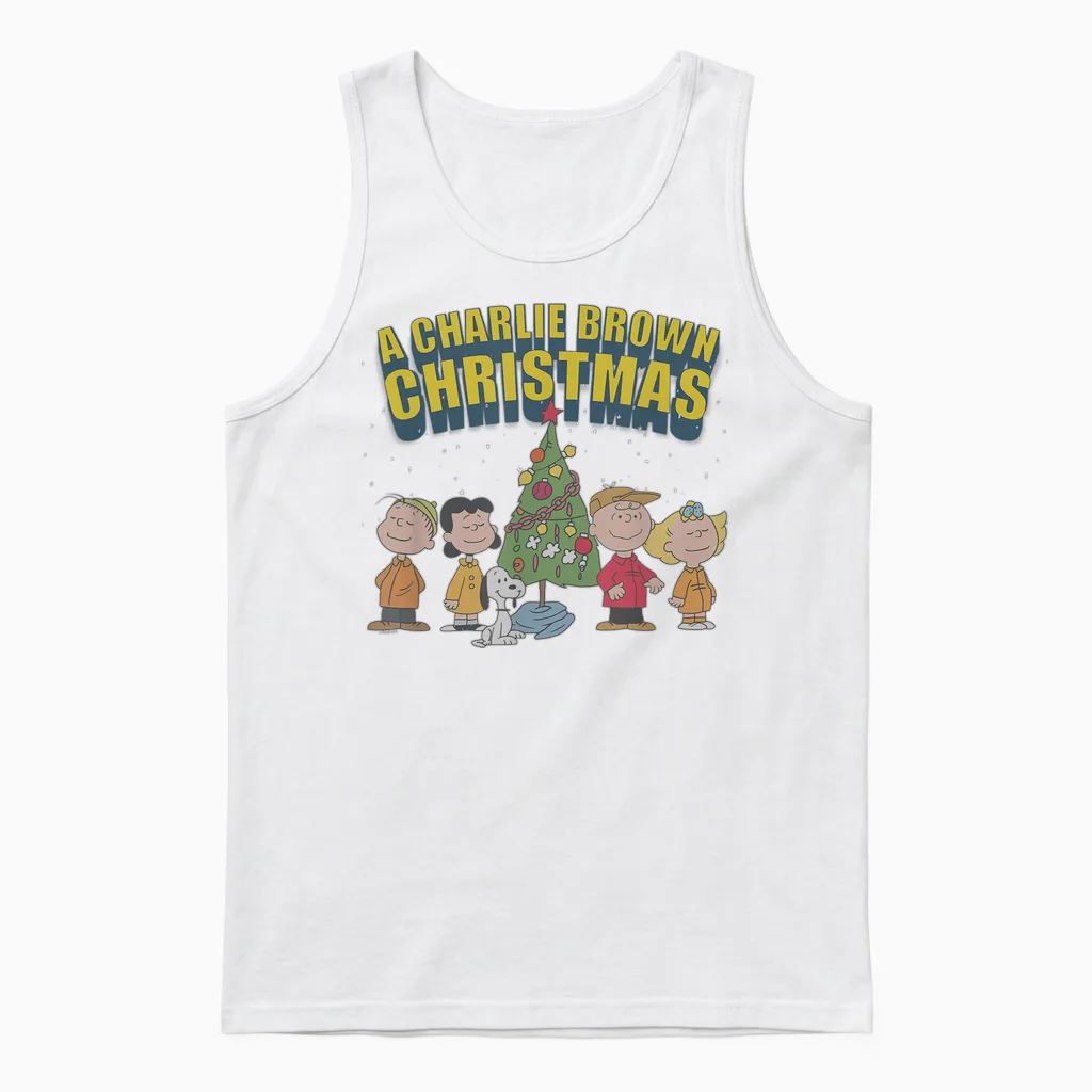 Peanuts Charlie Brown Christmas Special Unisex Tank Top in White