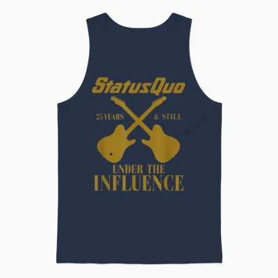 Status Quo Influence Guitars Black Unisex Tank Top - Navy