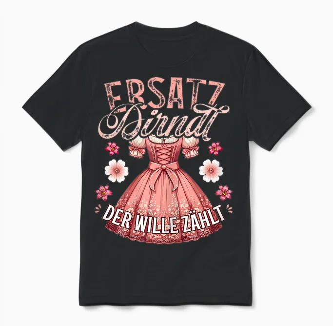 Costume Shirt Women's Costume T-Shirt Costume Replacement Dirndl T-Shirt, Black Unisex T-Shirt in Black