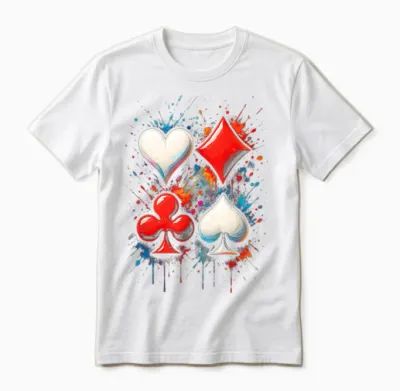 Card Player Dice Poker Playing Cards Cross Spades Unisex T-Shirt - White