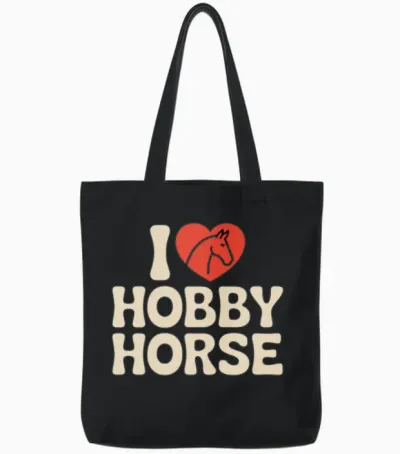 I Love Hobby Horsing Hobby Horse Tote Bags - Black