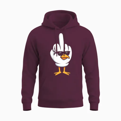 Doigt D'honneur Mouette Humoristique Pour Adulte Unisex Hoodie - Maroon