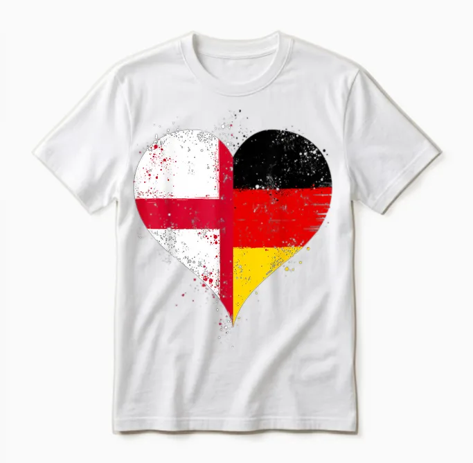 Coole Deutschland England Flagge Für Englisch Deutsch Stolz Unisex T-Shirt in White