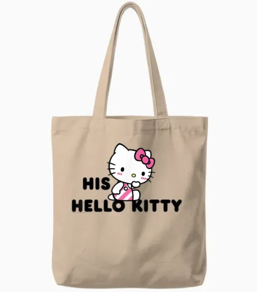 Hello Kitty and Dear Daniel Couples Tote Bags - Natural