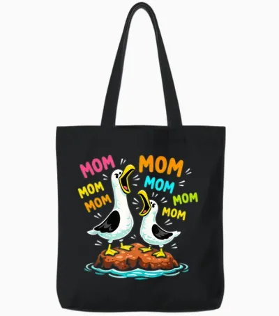 Mama Möwe Lustige Mama Möwen Muttertag Mama Humor Tote Bags - Black