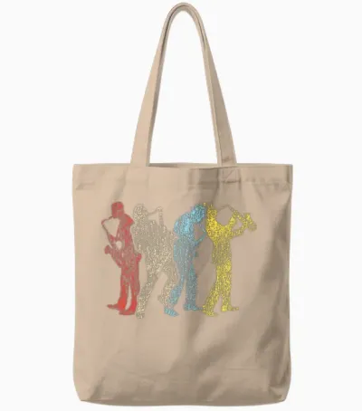 Saxophone Retro Vintage Tote Bags - Natural