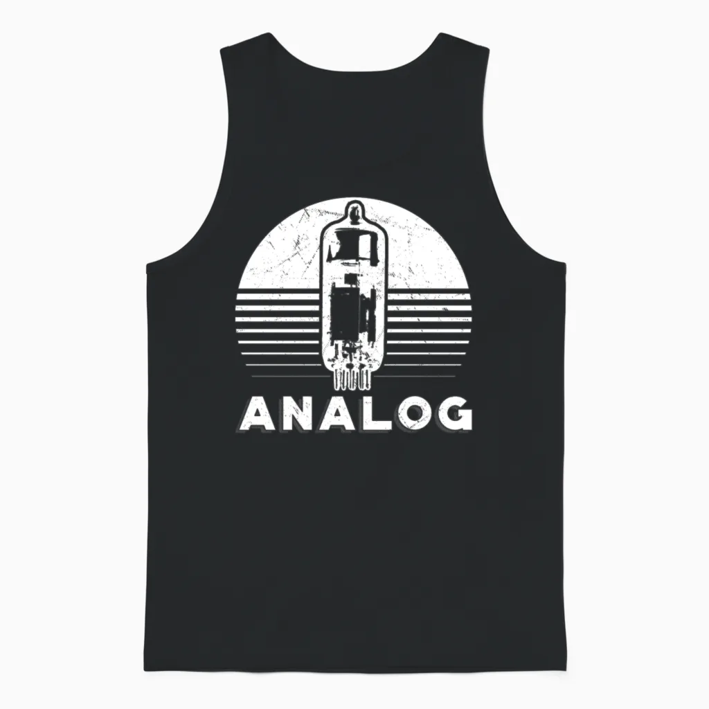 Analog Modular Synthesizer Retro Unisex Tank Top in Black