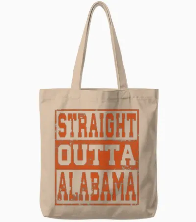 Alabama Straight Outta Alabama Vintage Tote Bags - Natural
