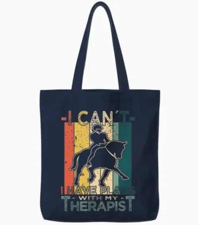 Horse Lover - Equistrian Tote Bags - Navy