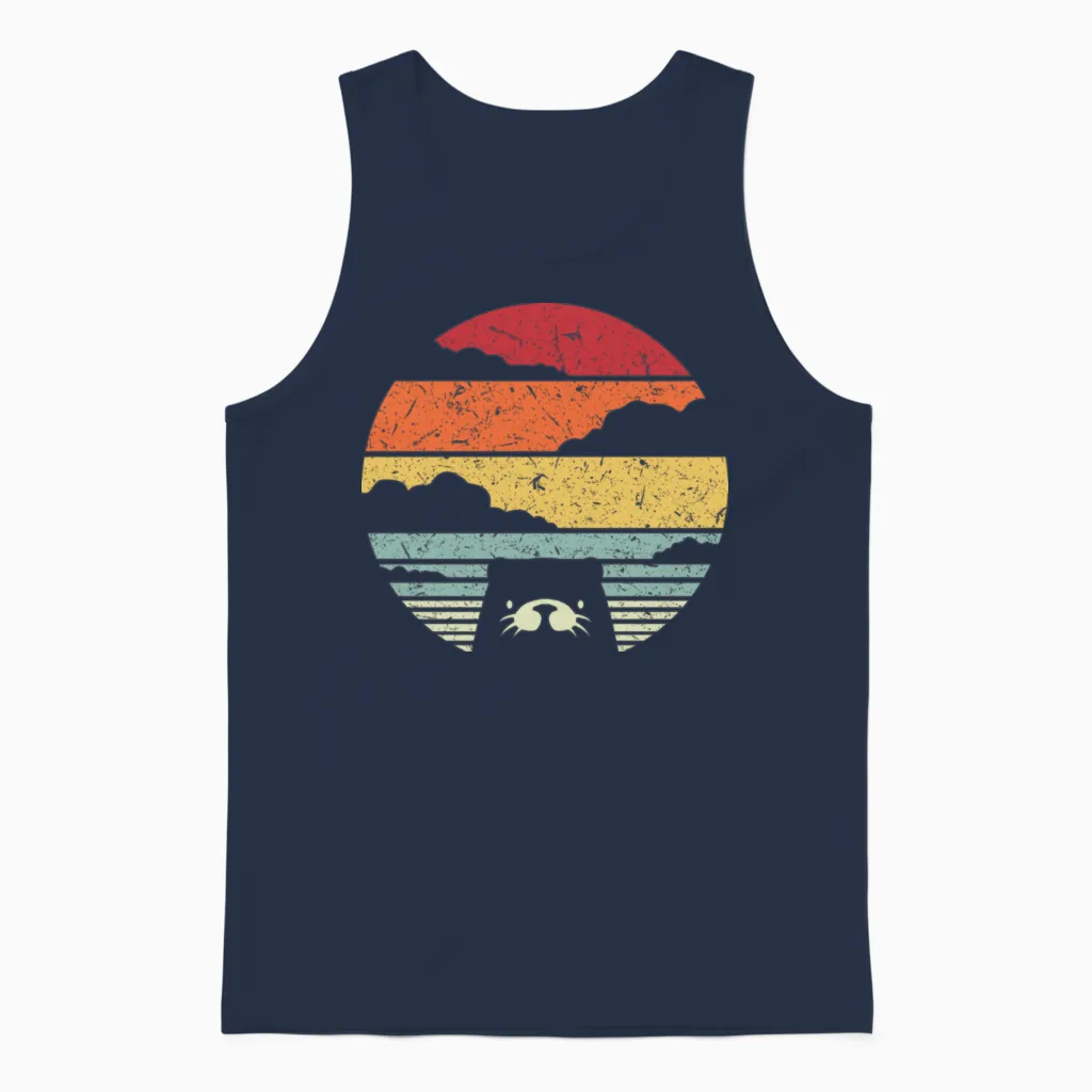 Otter Retro Vintage Unisex Tank Top - Navy