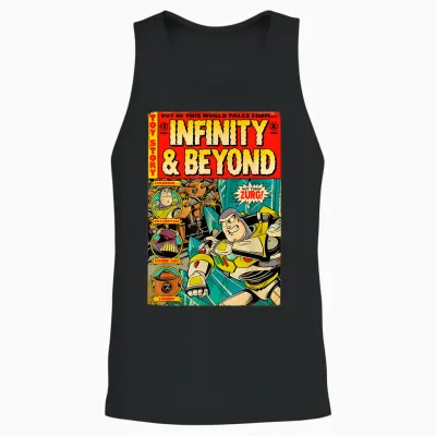 Disney Pixar Toy Story Buzz Lightyear Retro Comic Book Unisex Tank Top - Black