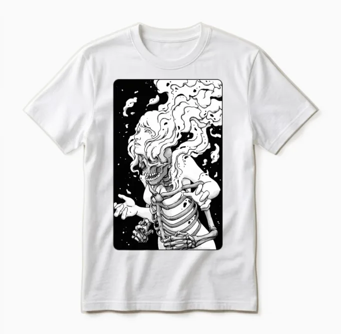 Psyche Skull Halloween Unisex T-Shirt in White