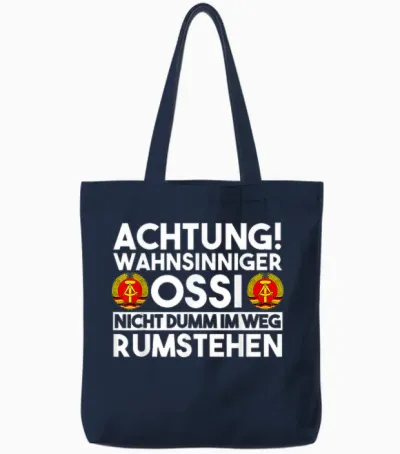 Men's East Germany Ddr T-Shirt, Black Tote Bags - Navy