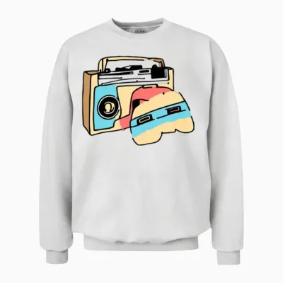 Retro Boombox… Unisex Sweatshirt - White