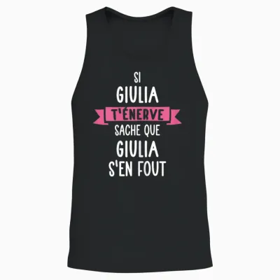 Gift Woman Humour Name Personalized Giulia Unisex Tank Top - Black