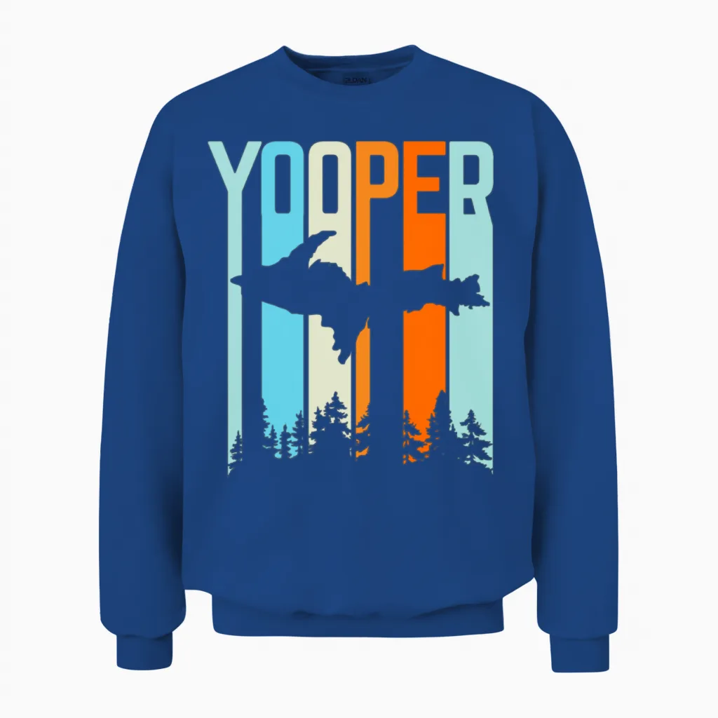 Upper Peninsula Retro Yooper Unisex Sweatshirt in Royal