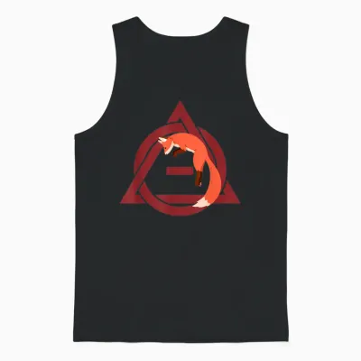 Therian Delta Fox Jumping T-Shirt, Black, S Unisex Tank Top - Black