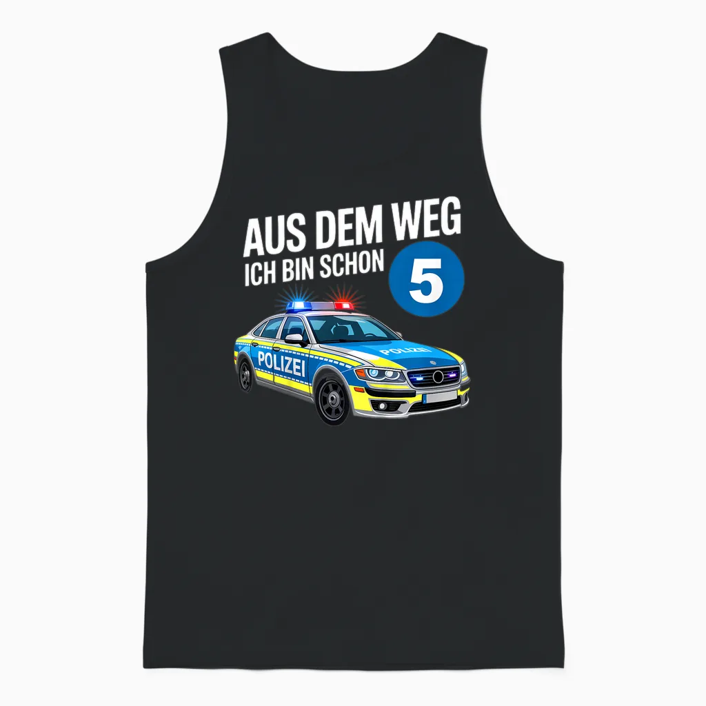 Kinder 5. Geburtstag Polizei 5 Jahre Kinder Junge Ich Bin Schon 5 Unisex Tank Top in Black