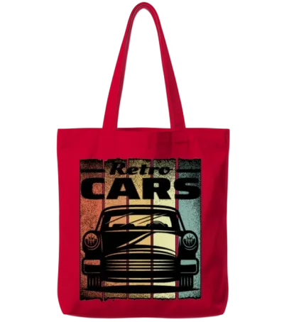 Classic Car Retro 80s Tote Bags - Red