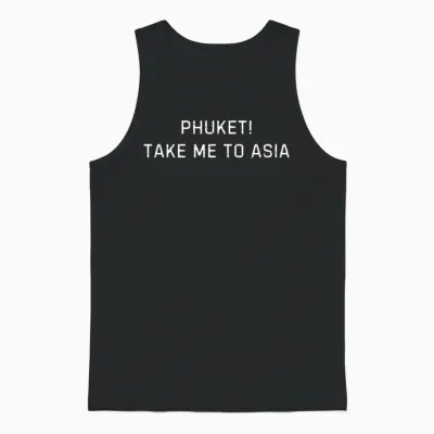Phuket Travel Destination Graphic Design Unisex Tank Top - Black