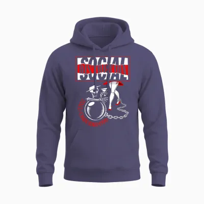 Offizielle Social Distortion Ball Und Kette Unisex Hoodie - Heather Sport Dark Navy