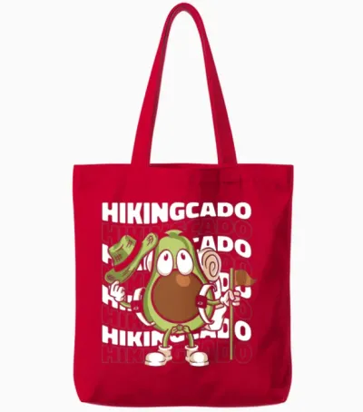 Hiking Trails Outdoor Hike Hiker Tote Bags - Red