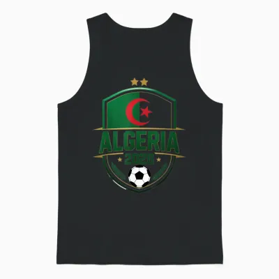 Fennec Algerian Flag Football Gift Jersey Dz Unisex Tank Top - Black