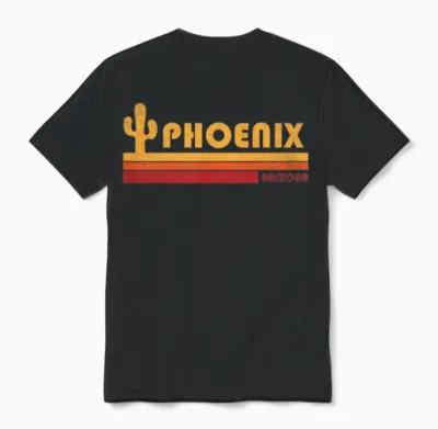 Retro Phoenix Arizona Unisex T-Shirt - Black