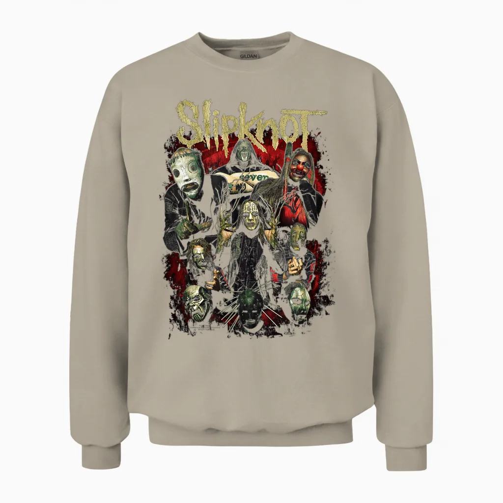 Slipknot Come and Play Dying Metal Band Artwork T-Shirt, Black, S Unisex Sweatshirt in Sand