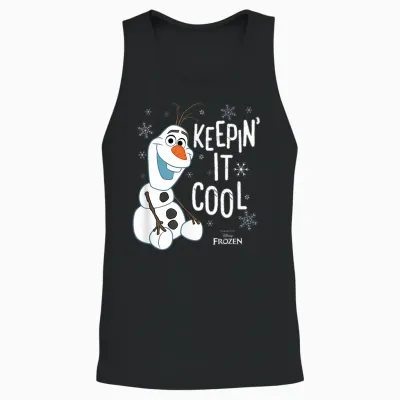 Disney Frozen Olaf Keepin It Cool T-Shirt, Black Unisex Tank Top - Black