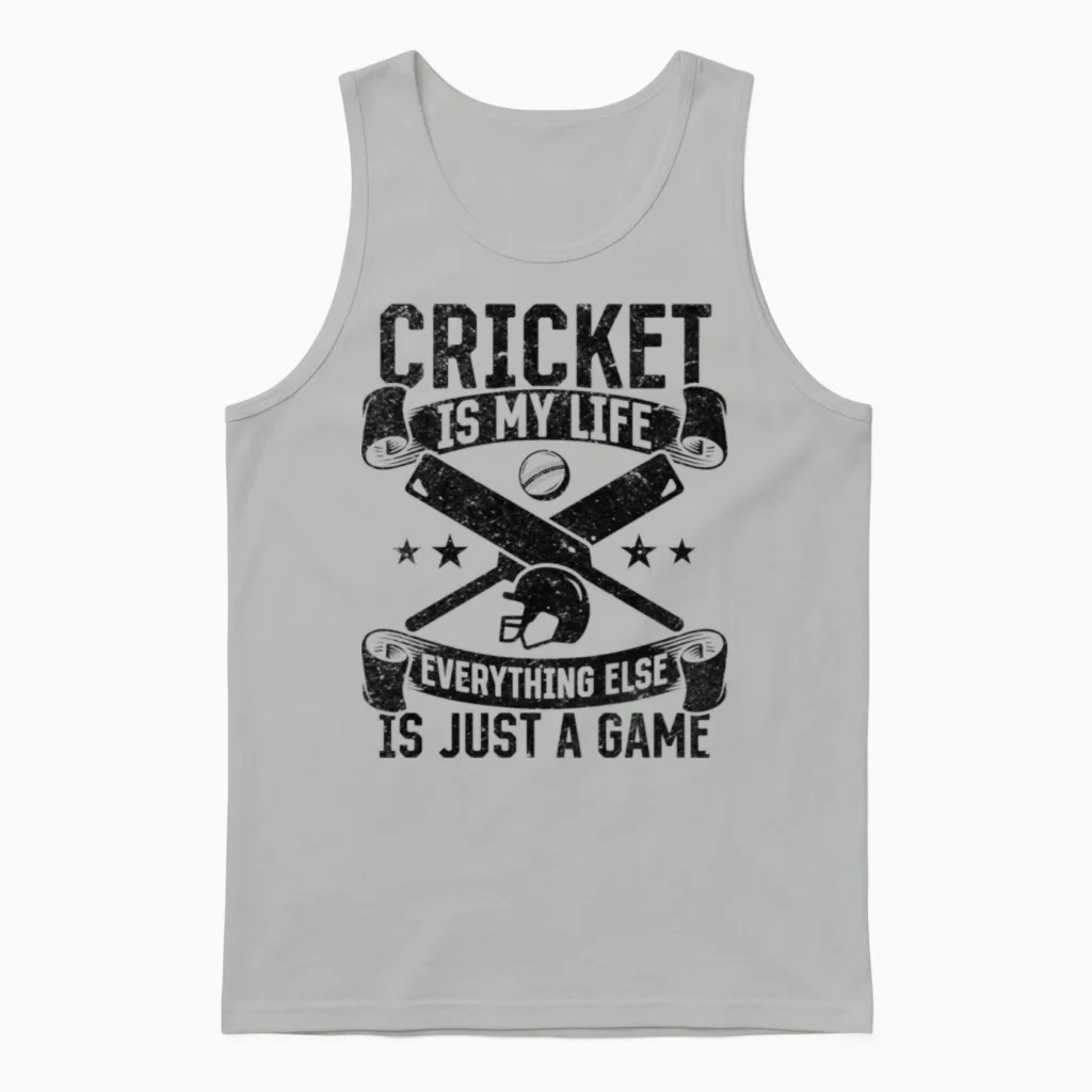 Cricket Quotes Cricket Saying Cricketing Cricket Unisex Tank Top in Ash