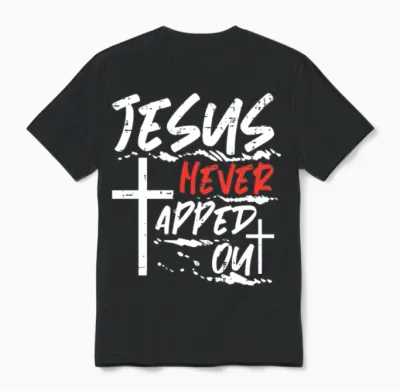 Wrestling Jesus Never Tapped Out Christian Unisex T-Shirt - Black