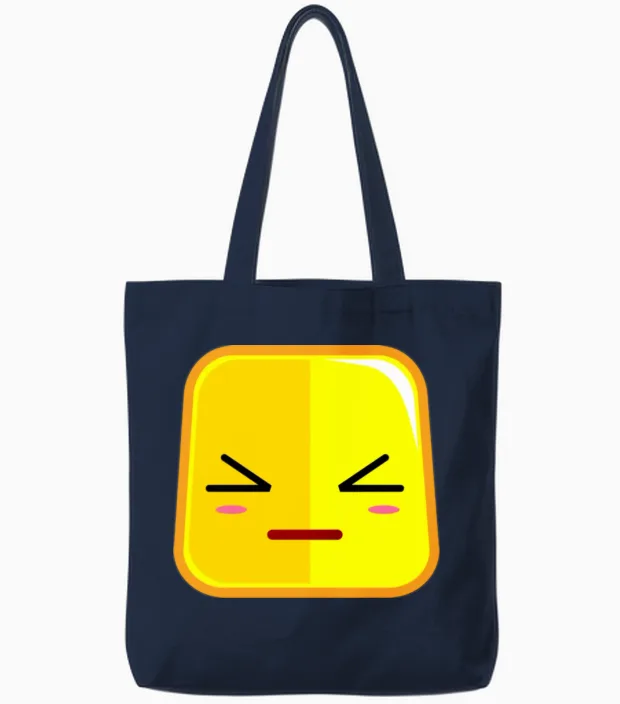 Funny Face Tote Bags in Navy