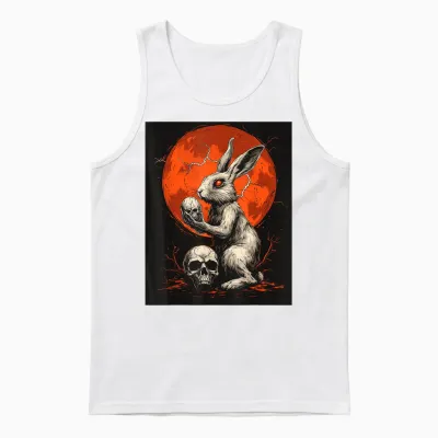 Kaninchen Totenkopf Mond Herren Gothic Damen Totenkopf Hase Unisex Tank Top - White