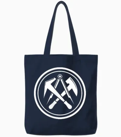 Dachdecker Traditionelles Rundes Zunftwappen Auf Brust Tote Bags - Navy