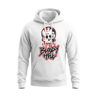 Bloody Hell Unisex Hoodie - White