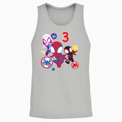 Kinder Marvel Spidey and His Amazing Friends 3 Year Old Birthday Unisex Tank Top - Ash