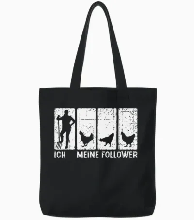 Ich Und Meine Follower Huhn Hahn Hühnerzüchter Hühner Tote Bags - Black