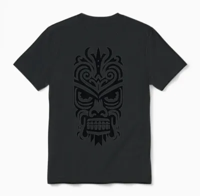 Tribal Tiki Mask Unisex T-Shirt - Black