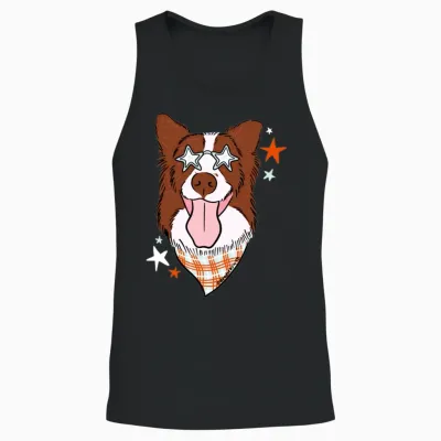 Star Dog Unisex Tank Top - Black