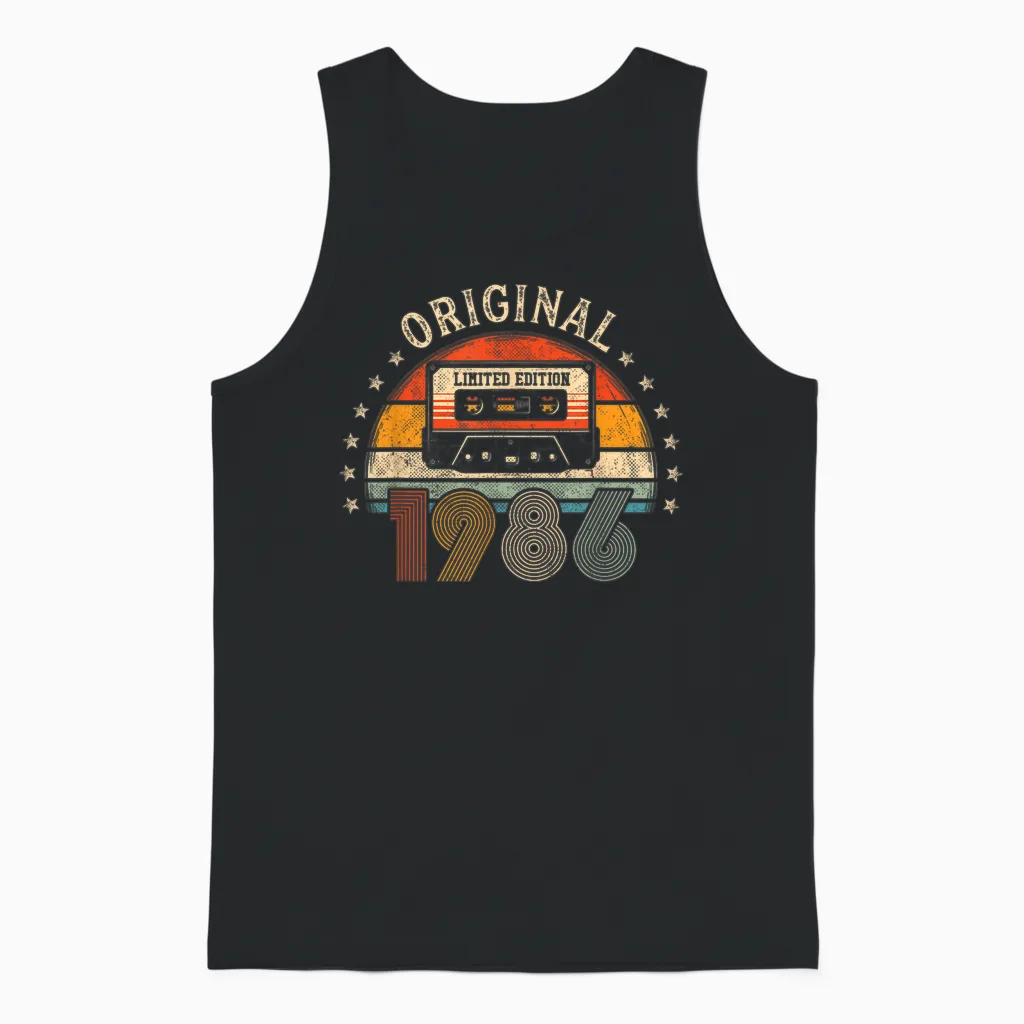 40 Jahre Geburtstag Mann Frau Original Vintage Jahrgang 1986 Unisex Tank Top in Black