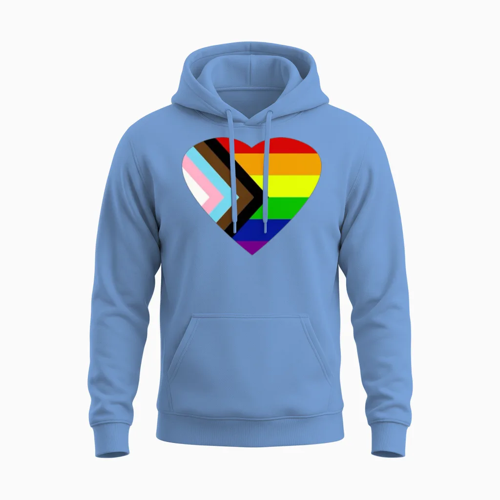 Pride Progress Rainbow Flag Lgbt Unisex Hoodie in Carolina Blue