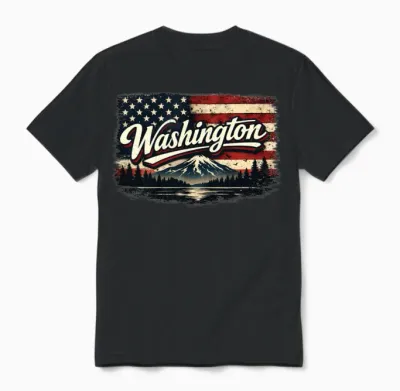Retro Washington Unisex T-Shirt - Black