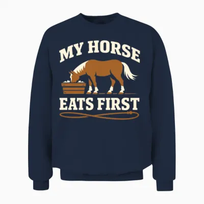 Horses Lifestyle Equestrian Identity Proud Horse Unisex Sweatshirt - Navy