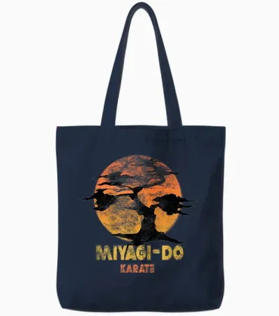 The Karate Kid Miyagi-Do T-Shirt, Black, S Tote Bags - Navy