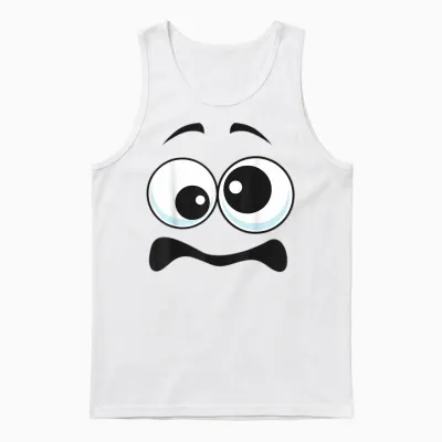 Creepy Carrots Face Funny Halloween Costume Kids and Adults Unisex Tank Top - White